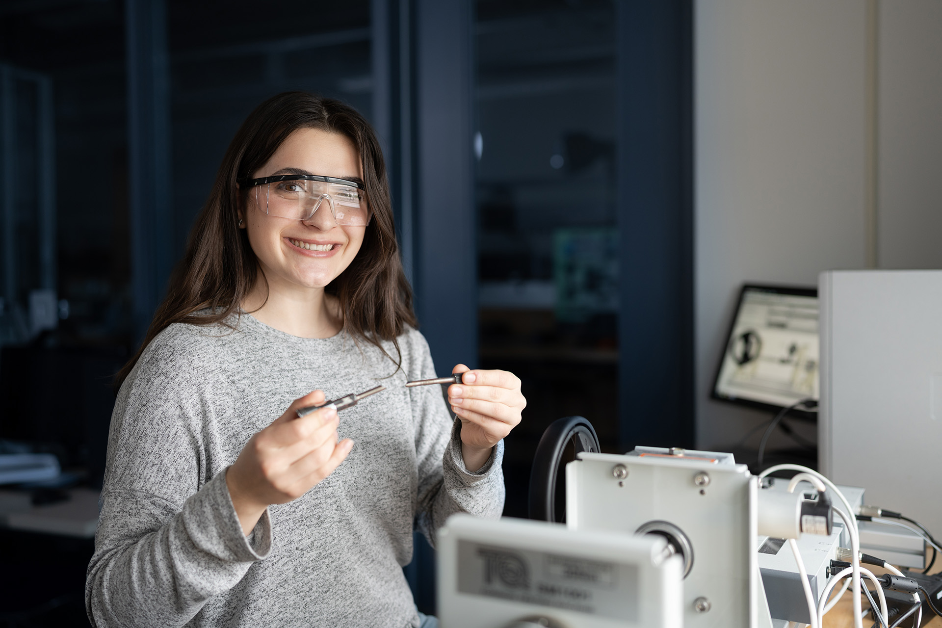 Student in an engineering lab